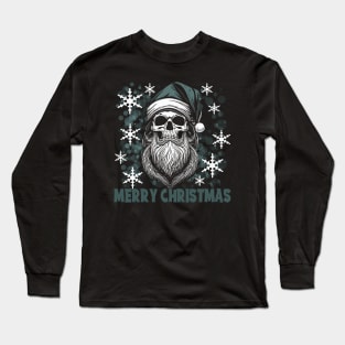 Santa Skull Collection 4 Green Long Sleeve T-Shirt